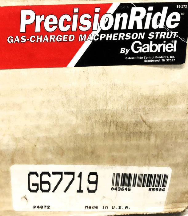 PrecisionRide/Gabriel Gas Charged MacPherson Strut G67719 (734375) NOS