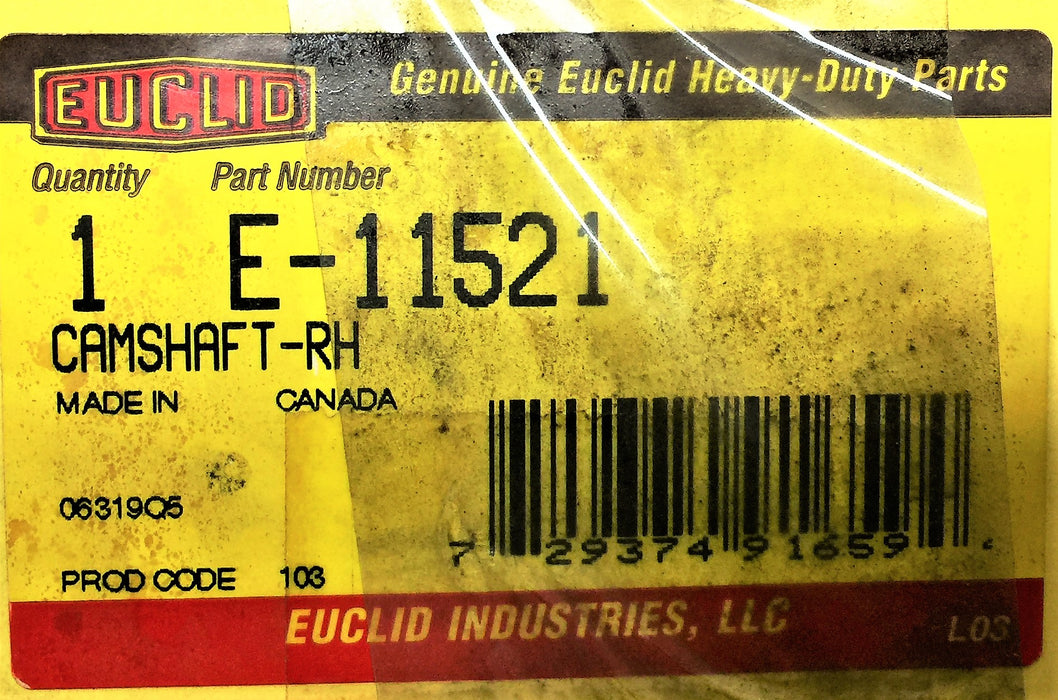 EUCLID Right-Hand Camshaft E-11521 NOS