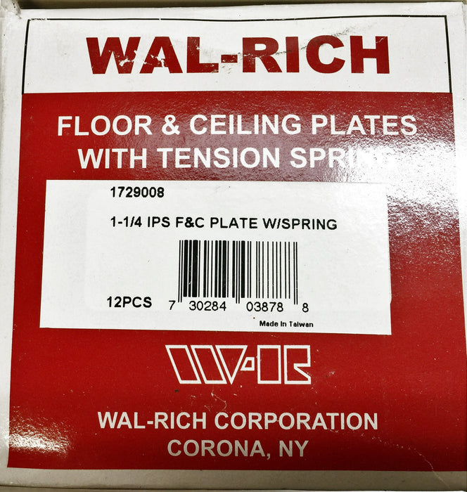 Wal-Rich Floor and Ceiling Plates w/Spring 1729008 [Lot of 12] NOS