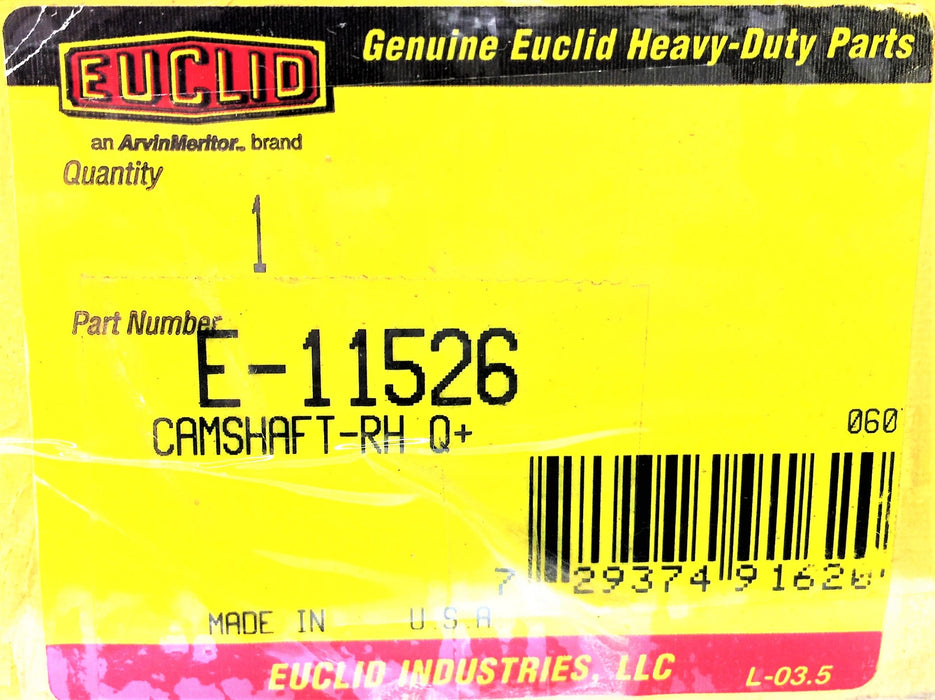 EUCLID Right-Hand Q+ Camshaft E-11526 NOS