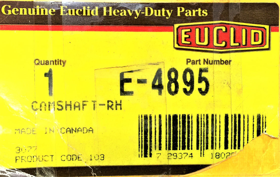 EUCLID Right-Hand Camshaft E-4895 NOS