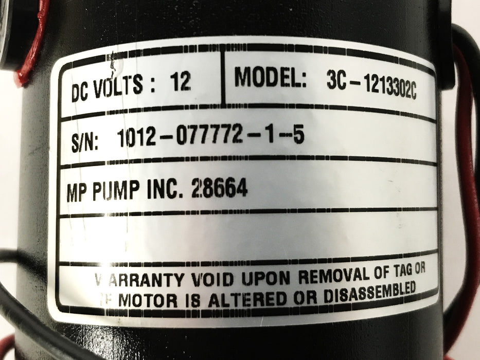 MP Pumps 12VDC Pump Motor (Black) 3C-1213302C NOS
