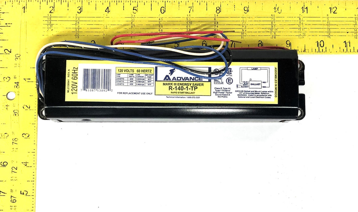 Advance Ballast 120V 60Hz Rapid Start Ballast R140TP [Lot of 3] NOS
