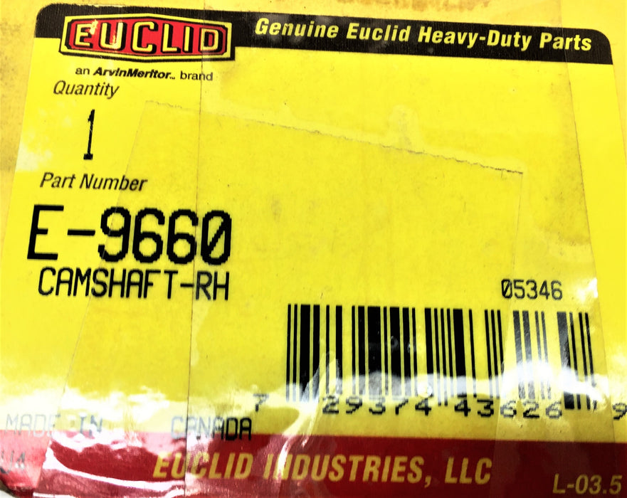 EUCLID Right-Hand Camshaft E-9660 NOS