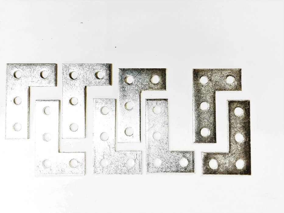 Unbranded 4-Hole Flat Corner "L" Splice Plate Fitting [Lot of 8] NOS