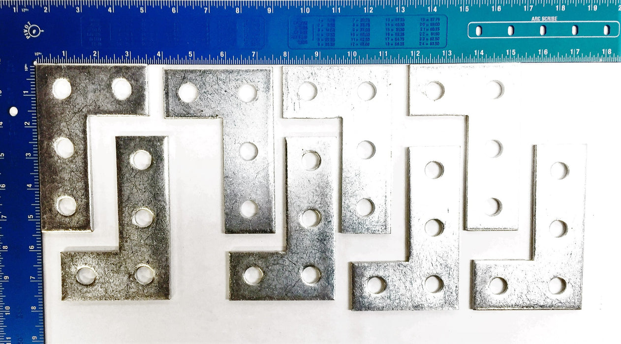 Unbranded 4-Hole Flat Corner "L" Splice Plate Fitting [Lot of 8] NOS