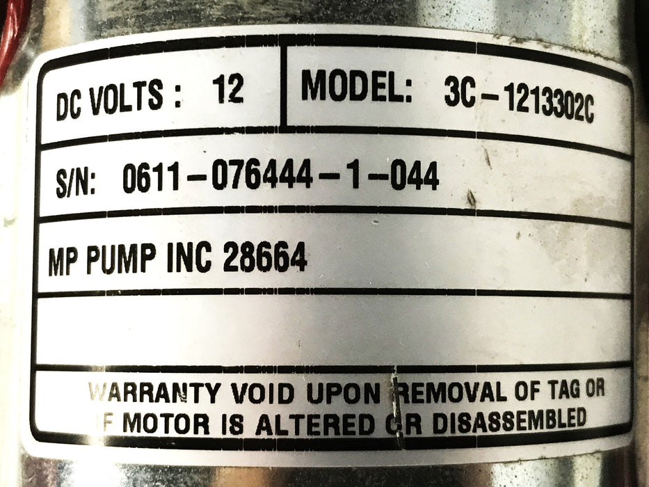 MP Pumps 12VDC Pump Motor (Silver) 3C-1213302C NOS