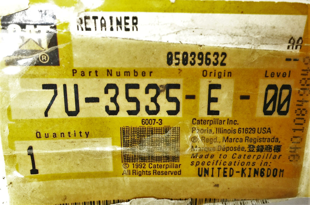 Caterpillar/CAT Retainer 7U-3535 (7U3535) NOS