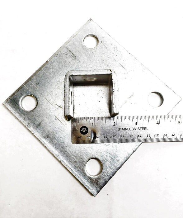Steel Post Base Single Column One Hole 6"x 6" NOS