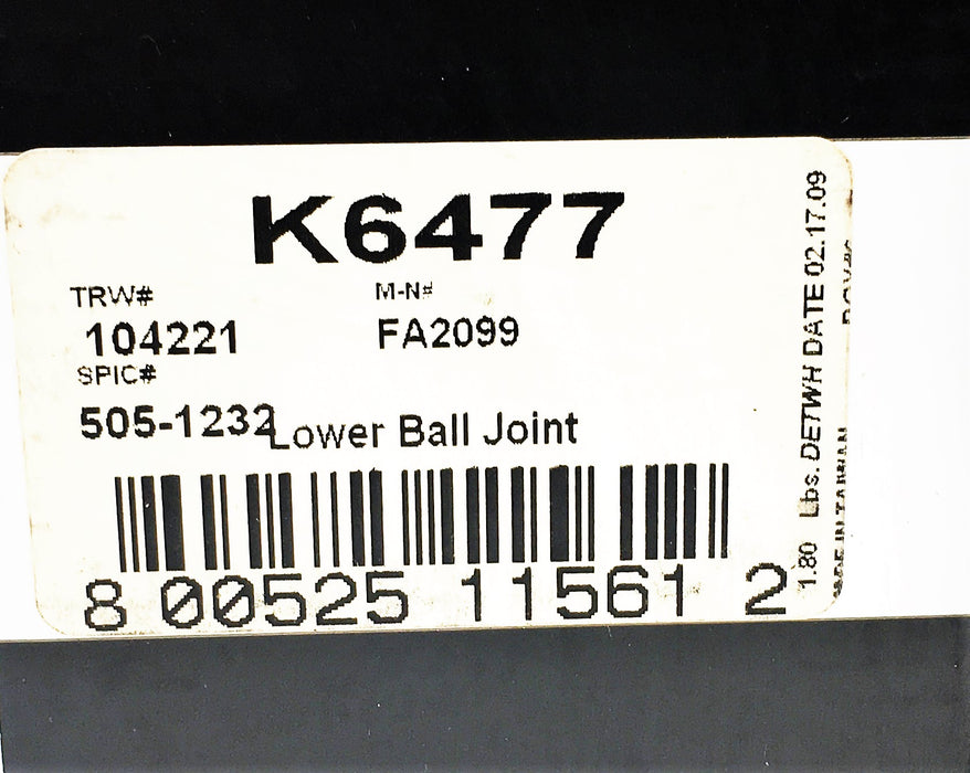 Mechanic's Choice Chassis Parts Lower Ball Joint K6477 [Lot of 2] NOS