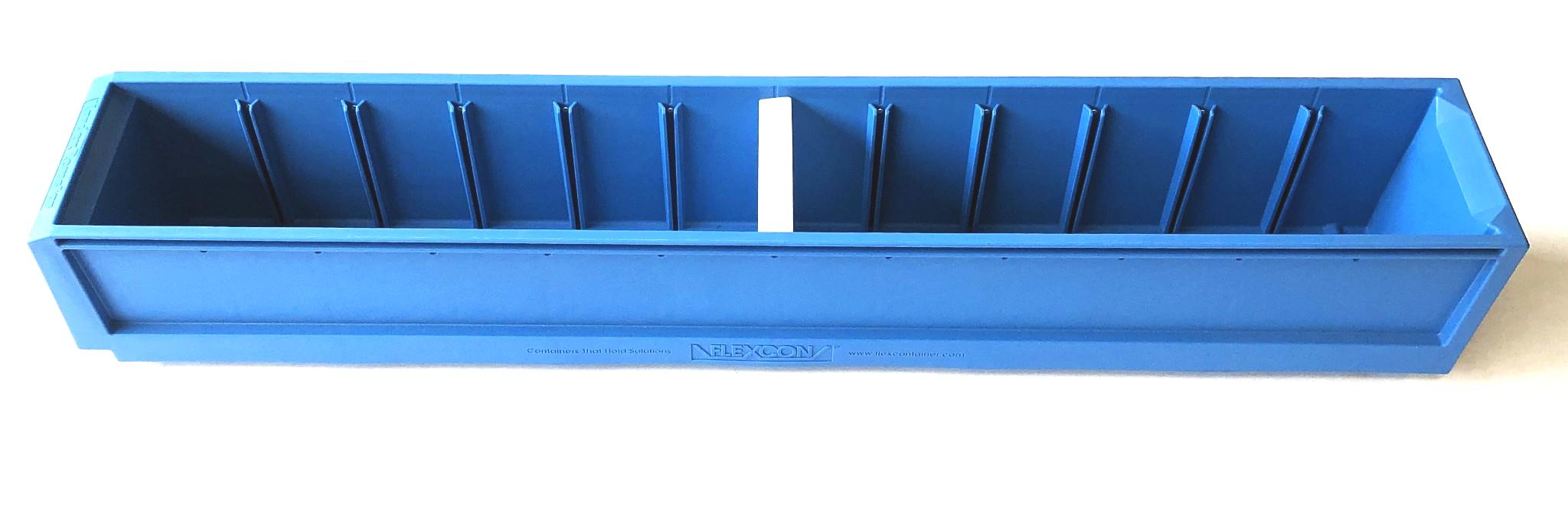 Flexcon 16 Piece Case 24x4x4 Blue Storage Tote With Divider 0630KARBL244416F NOS