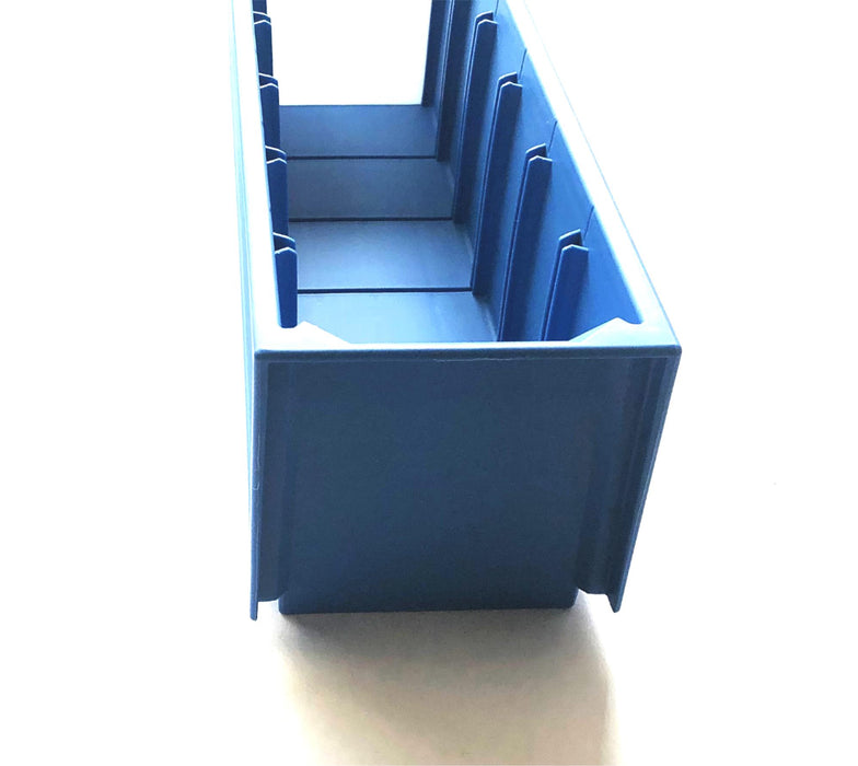 Flexcon 16 Piece Case 24x4x4 Blue Storage Tote With Divider 0630KARBL244416F NOS