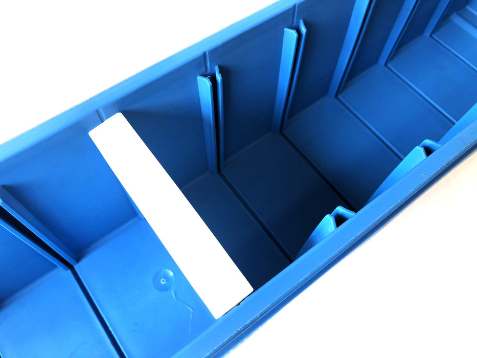 Flexcon 16 Piece Case 24x4x4 Blue Storage Tote With Divider 0630KARBL244416F NOS