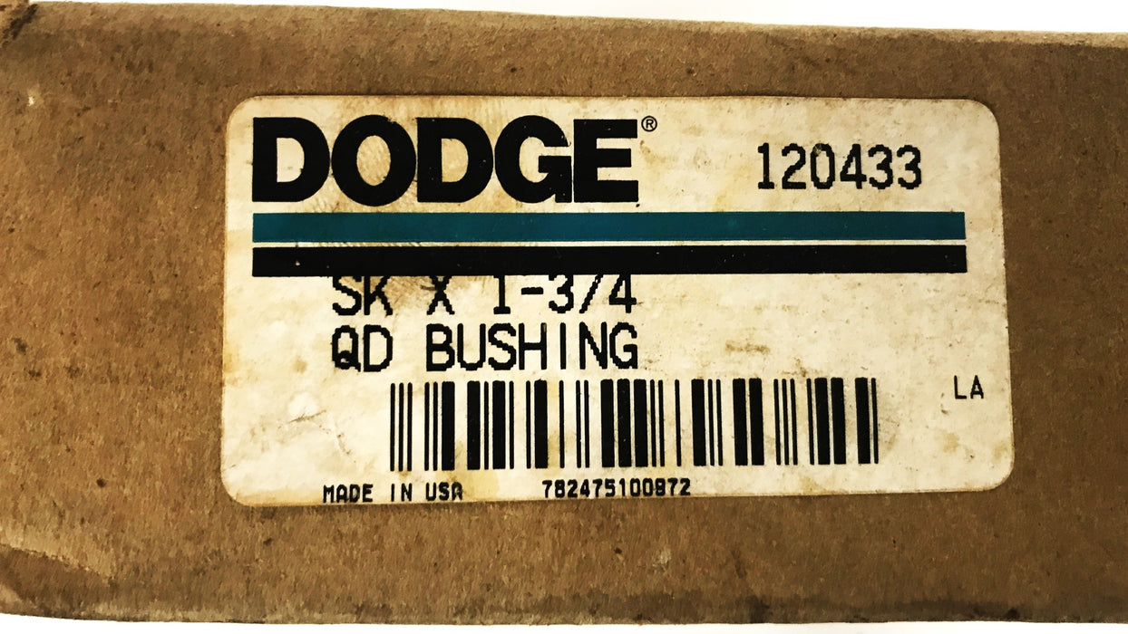 Dodge 1-3/4 inch QD Bushing 120433 (SKX1-3/4) NOS