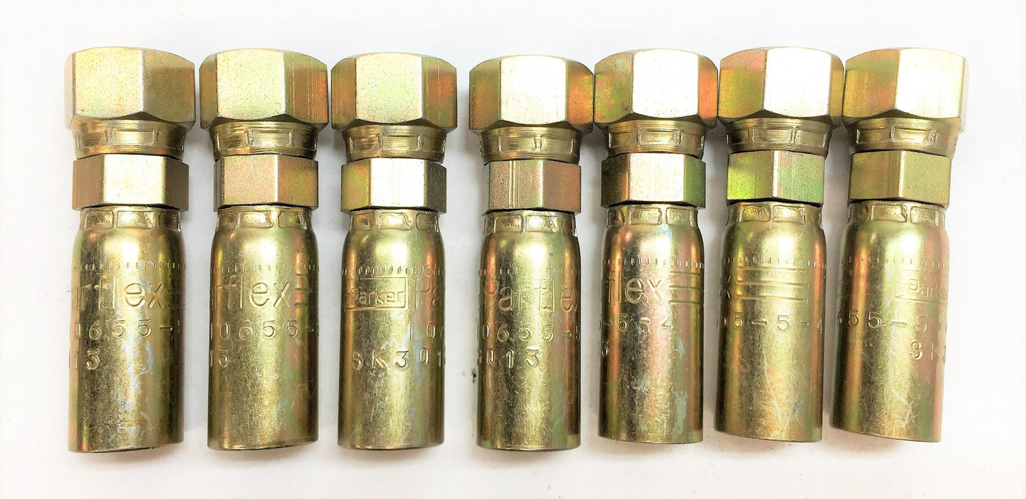 PARKER Hydraulic Hose Fitting 10655-5-4 [Lot of 7] NOS