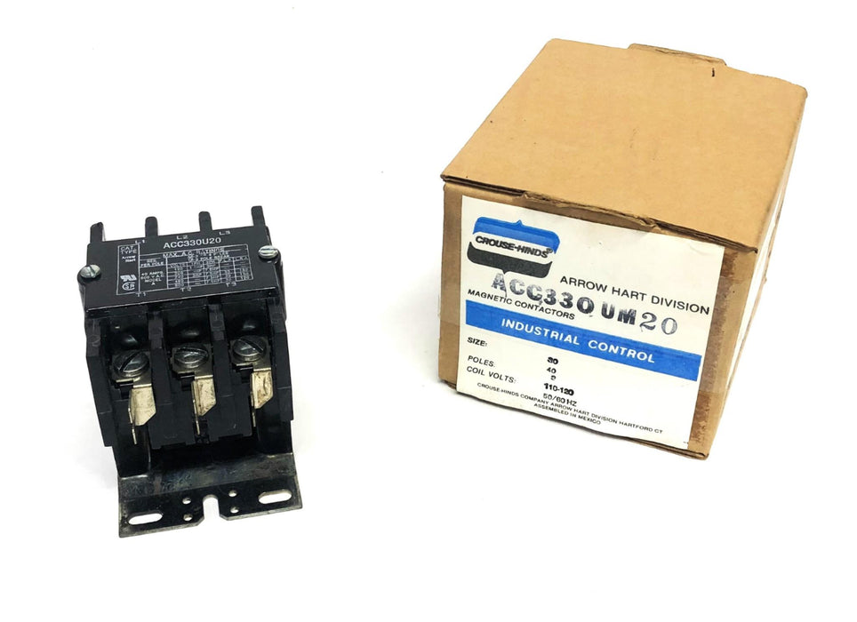 Crouse-Hinds Arrow Hart 110-120Volt 50/60HZ Magnetic Contactor ACC330UM20 NOS