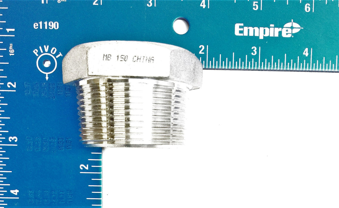Stainless Steel 1-1/2" Male x 3/4" Female Thread Reducer 304 [Lot of 5] NOS