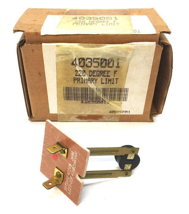 Source 1 220 Degree Fahrenheit Primary Limit Switch 026-32588-005 NOS