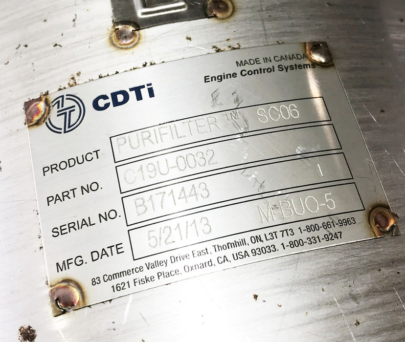 Engine Control Systems/CDTi "Purifilter" Filter Assembly C19U-0032 NOS