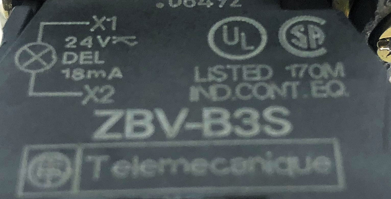 Telemecanique Contact Light Module Assembly ZBV-B35 / ZBE-101 NOS