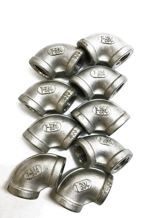 Stainless Steel Elbow 1/4" 150PSI T-304 [Lot of 9] NOS