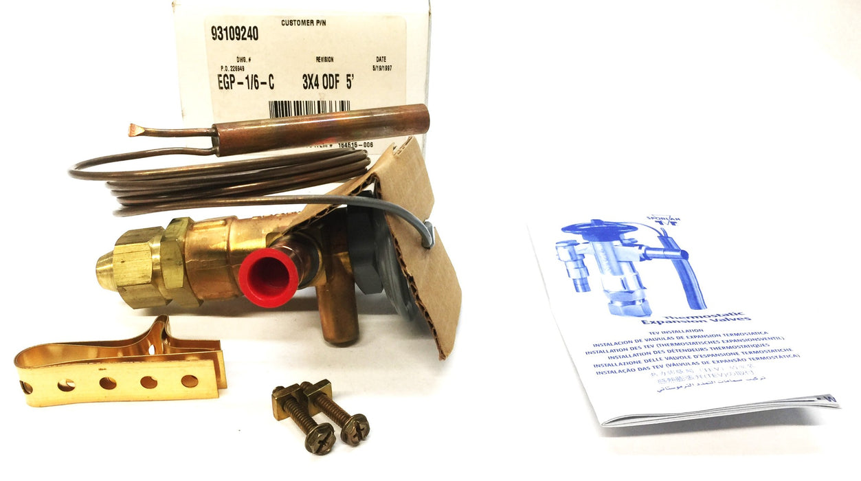 Sporlan Thermostatic Expansion Valve EGP-1/6-C Rev. 3X4 ODF 5' (93109240) NOS