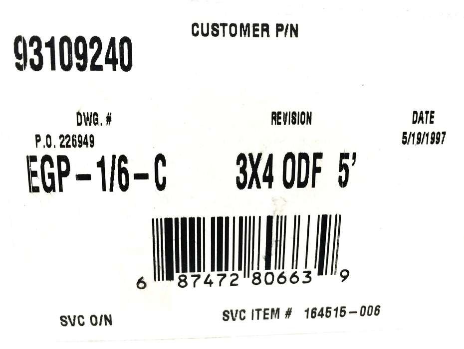 Sporlan Thermostatic Expansion Valve EGP-1/6-C Rev. 3X4 ODF 5' (93109240) NOS