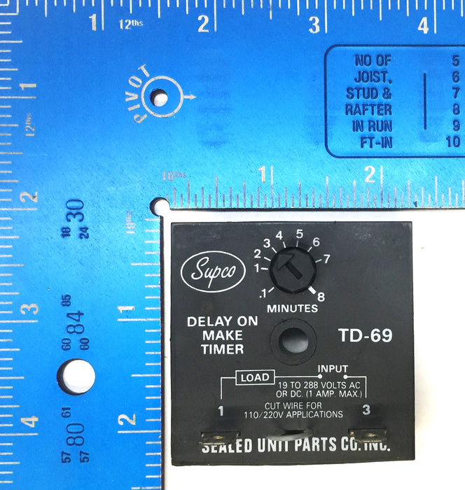 Sealed Unit Parts Co. Adjustable Solid State Delay Timer TD-69 [Lot of 2] NOS