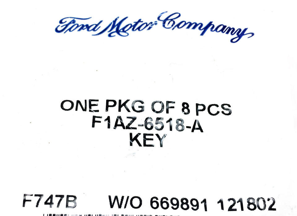 Ford 8 Piece Key Set F1AZ-6518-A [Lot of 2] NOS