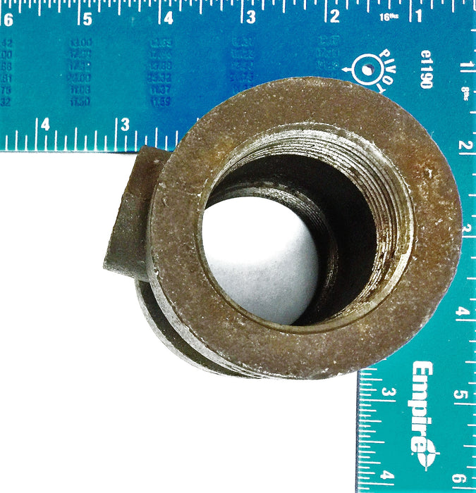 JP Ward Black Iron Pipe Reducing Tee Coupler 2"x 2"x 3/4" NOS