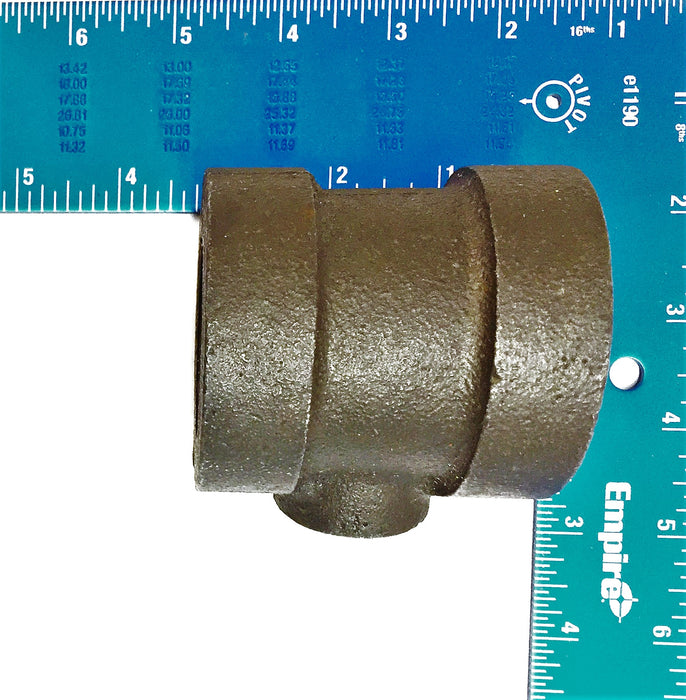 JP Ward Black Iron Pipe Reducing Tee Coupler 2"x 2"x 3/4" NOS