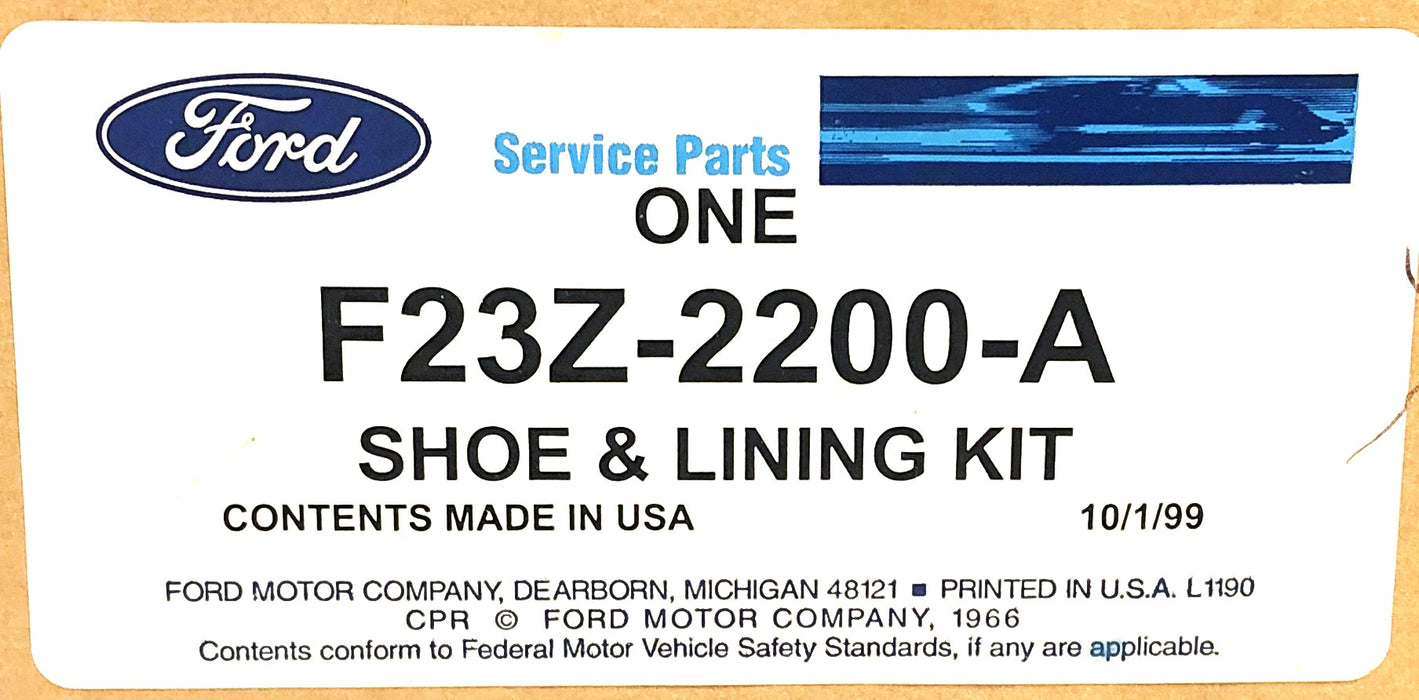 Ford Rear Drum Brake Shoe And Lining Kit F4AZ-2001-A NOS