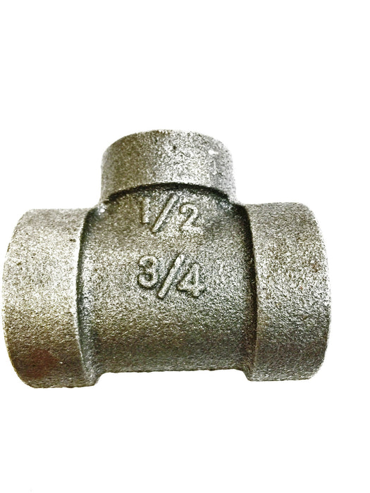 MI300 Iron Pipe Reducing Tee Coupler 1/2"x 1/2"x 3/4" NOS