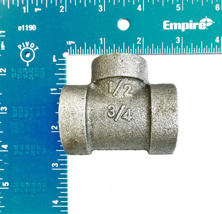 MI300 Iron Pipe Reducing Tee Coupler 1/2"x 1/2"x 3/4" NOS