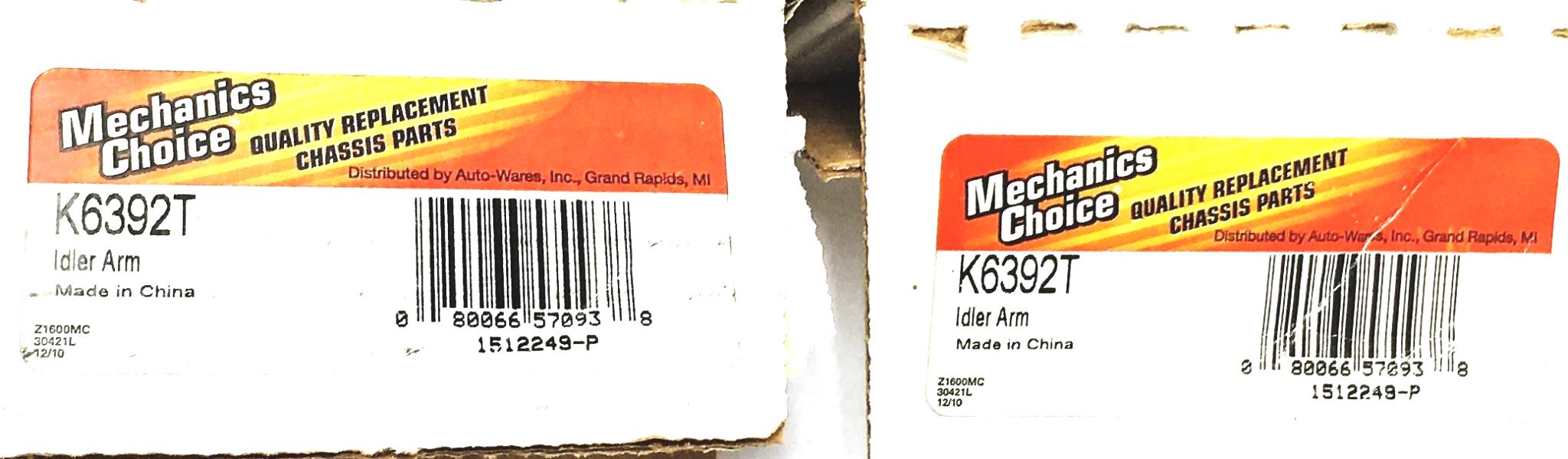 Mechanic's Choice Chassis Parts Idler Arm K6392T [Lot of 2] NOS