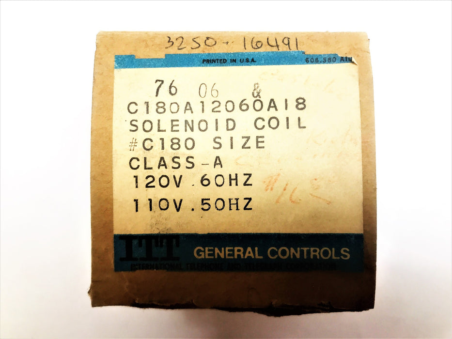 ITT Solenoid Coil C180A12060A18 NOS