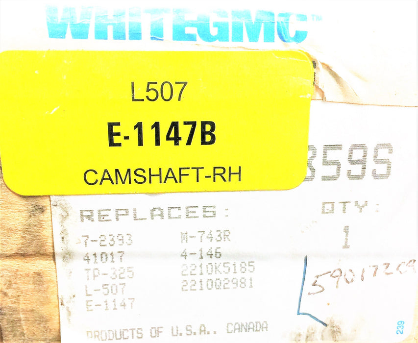 ROCKWELL Right-Hand Camshaft E-1147B NOS