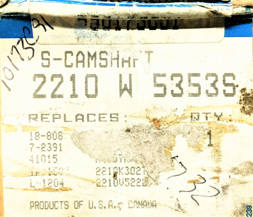 ROCKWELL Right-Hand Camshaft 2210W5353S (E-1773B) NOS