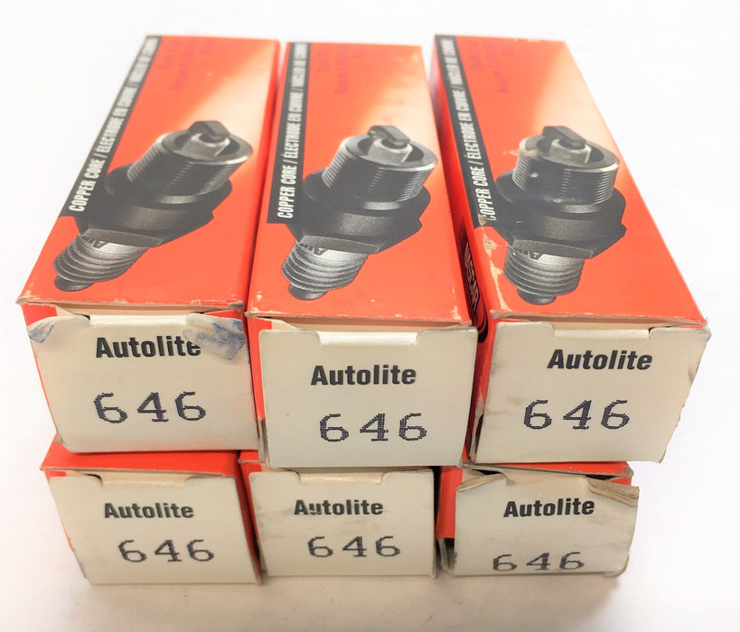 AUTOLITE Copper Core Spark Plug 646 [Lot of 6] NOS