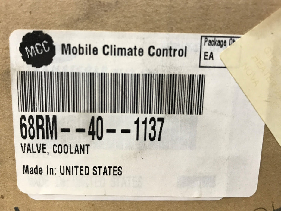 Mobile Climate Control Heater Control Valve 68RM-40-1137 NOS