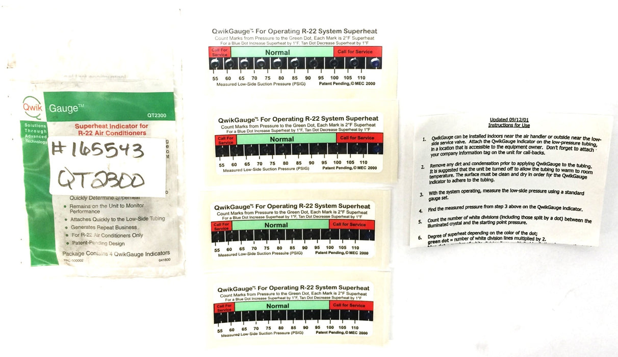 Qwik Gauge Superheat Indicator for R-22 Air Conditioners QT2300 [Lot of 3] NOS