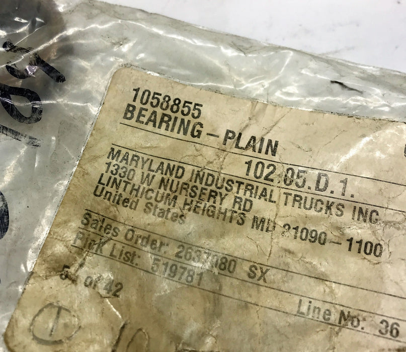 Elgin Plain Bearing 1058855 [Lot of 2] NOS