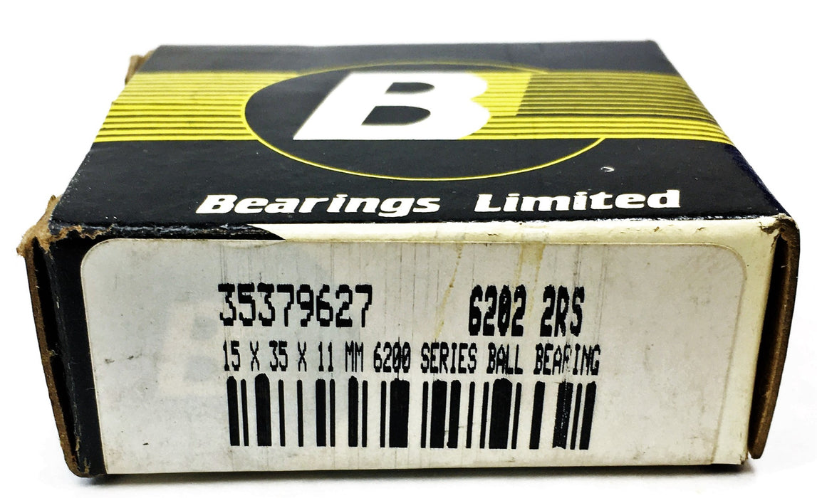 Bearings Limited 15X35X11mm 6200 Series Bal Bearing 6202-2RS [Lot of 3] NOS