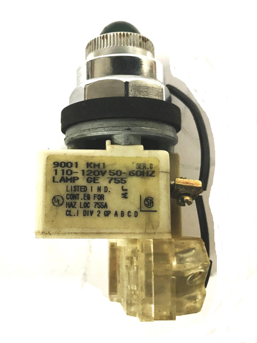 Square One Light Module with Green Pilot Light 9001-KM1 [Lot of 3] USED