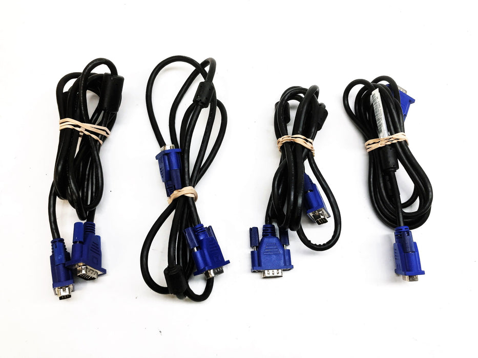 Unbranded 6 Foot 15pin Male to Male VGA Cable 50.7L005.001-R [Lot of 4] USED