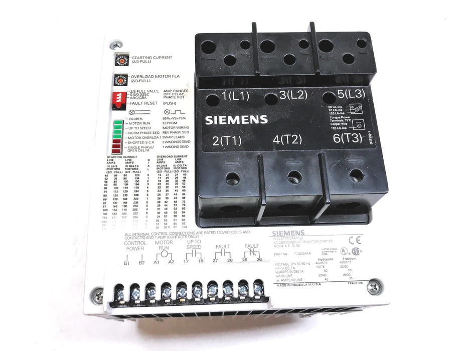 Siemens Elevator Starter 72LE35AFA USED