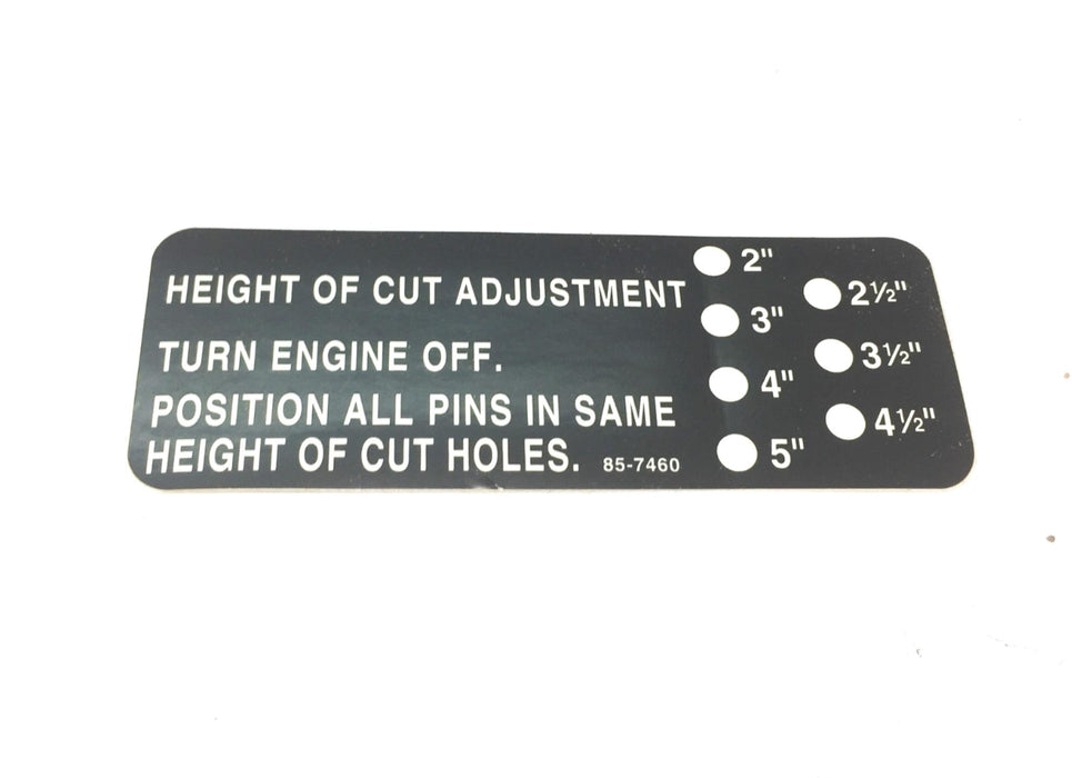 Toro OEM Height-of-Cut (HOC) Right Side Decal 85-7460 NOS