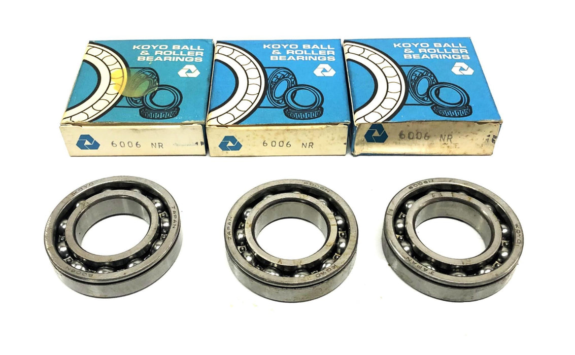 Koyo Deep Groove Ball Bearing 6006-NR [Lot of 3] NOS