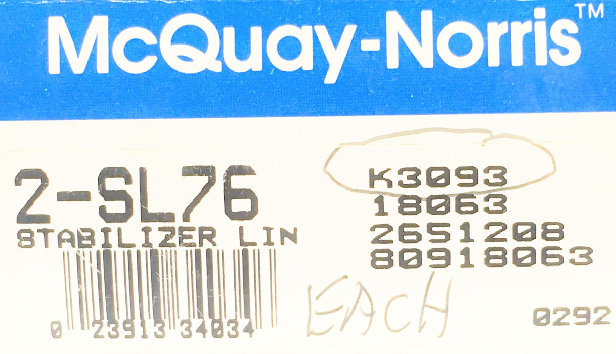 McQuay-Norris Suspension Stabilizer Bar Link Kit [Lot of 2] SL76 NOS