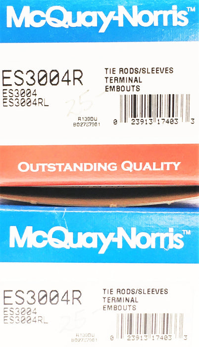 McQuay-Norris Steering Tie Rod End [Lot of 2] ES3004R NOS